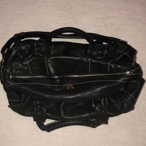 True Religion black soft leather bag